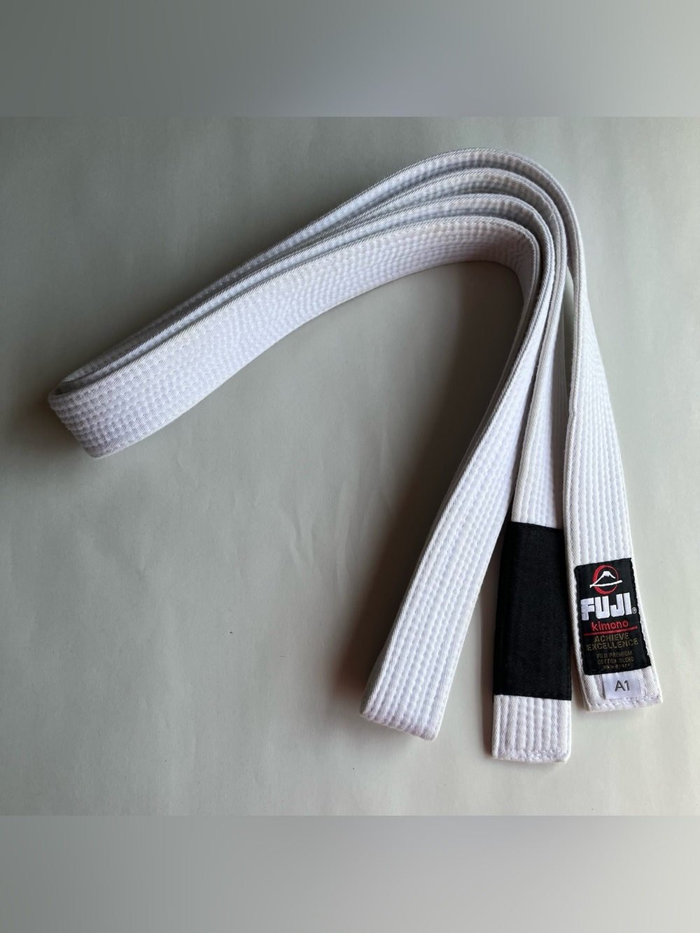 Fuji Kimono White Cotton Judo Belt - Size A1 Adults